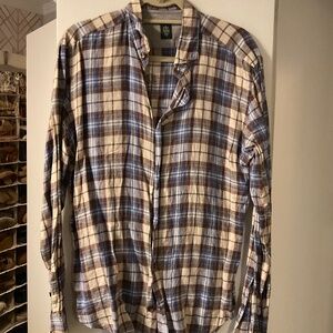 Eleventy Plaid Men’s Linen button down